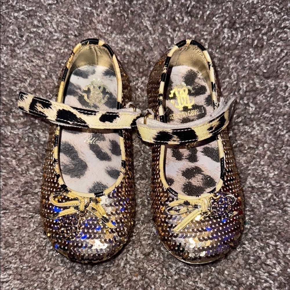 Sequin Roberto cavalli Mary Jane toddler ballet flats